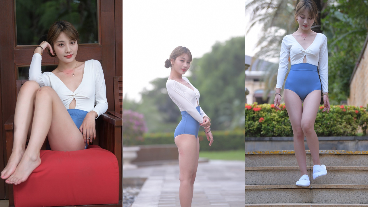 视觉冲击旅拍作品 第五篇 蓝色泳装女孩